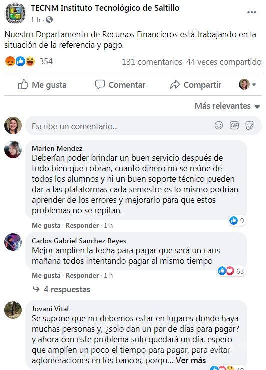 $!Reclaman alumnos del Tec Saltillo por otra falla en la plataforma de inscripción