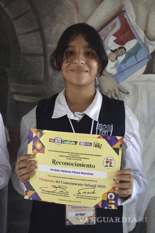 $!Amber Helena Pérez Ramírez, alumna de la escuela Presidente Benito Juárez que participó en las Olimpiadas del Conocimiento realizadas en la UPN.-