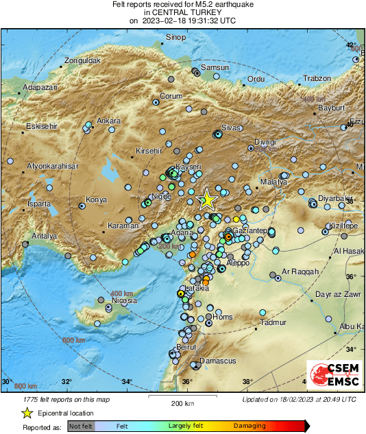 $!Sismo sacude a Turquía. El EMSC informó a través de su sitio oficial la mañana de este sábado.