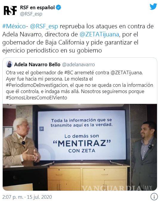 $!Piden a Jaime Bonilla dejar de atacar a ZETA y darle garantías de acceso informativo