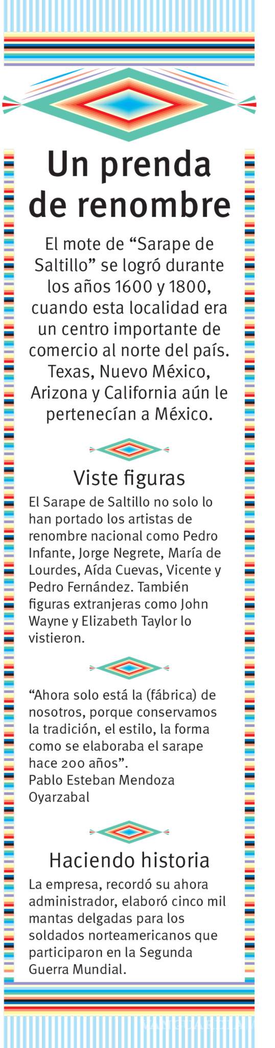 $!El sarape: Tradición que se deshilacha