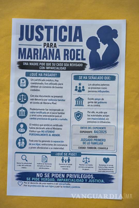 $!Mariana Roel señaló presuntas irregularidades en un certificado médico utilizado dentro del proceso judicial que derivó en el cambio provisional de la guarda y custodia.