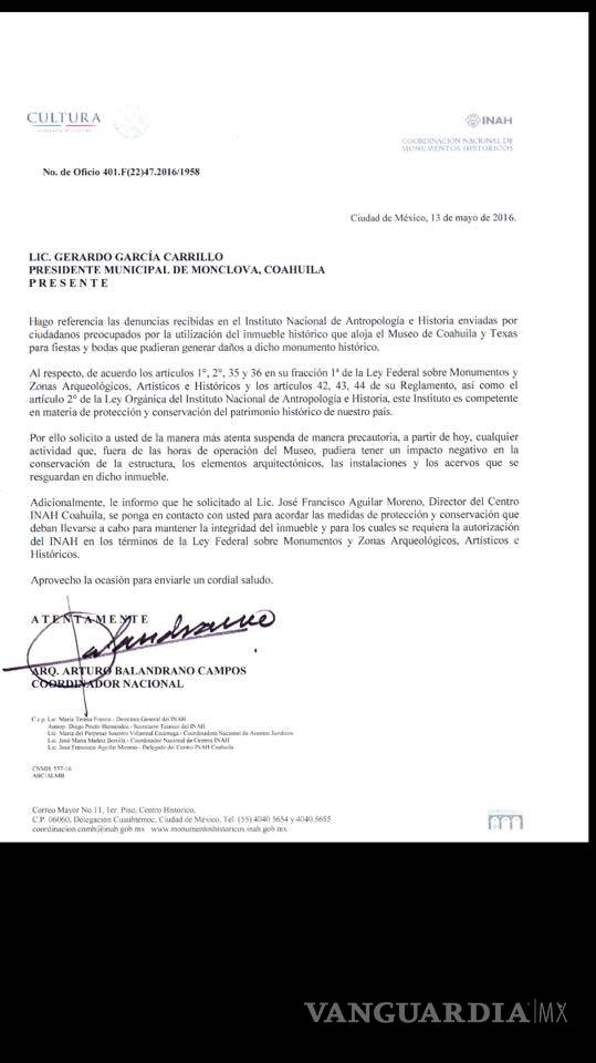 $!INAH pide aplicar medidas de protección y conservación del Museo Coahuila y Texas de Monclova