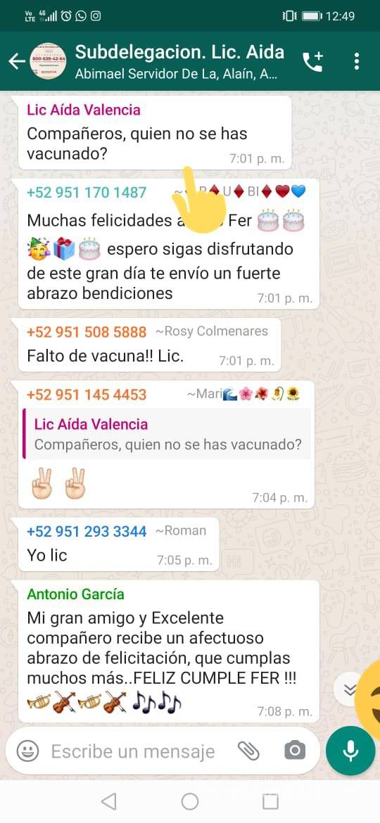 $!Evidencian a subdelegada de Bienestar en Oaxaca ‘apartando’ vacunas para Servidores de la Nación