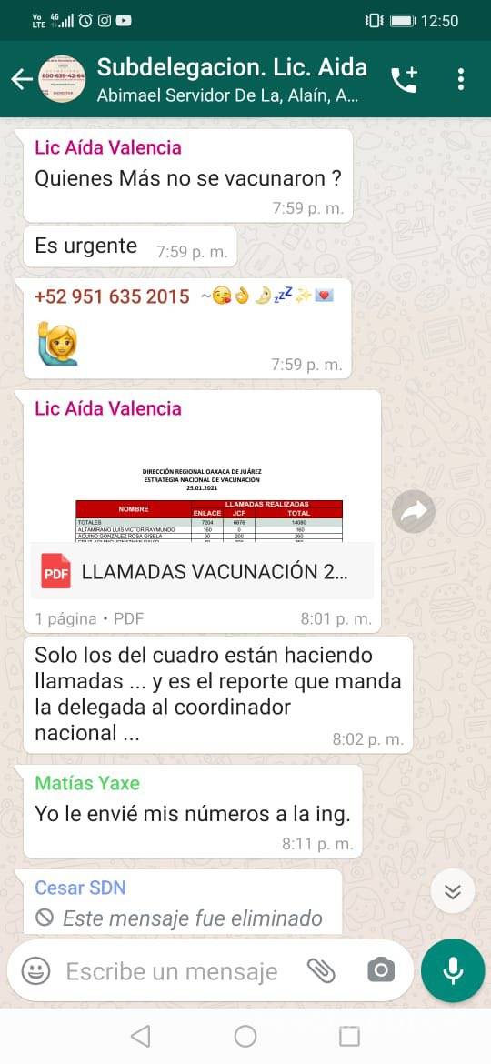 $!Evidencian a subdelegada de Bienestar en Oaxaca ‘apartando’ vacunas para Servidores de la Nación