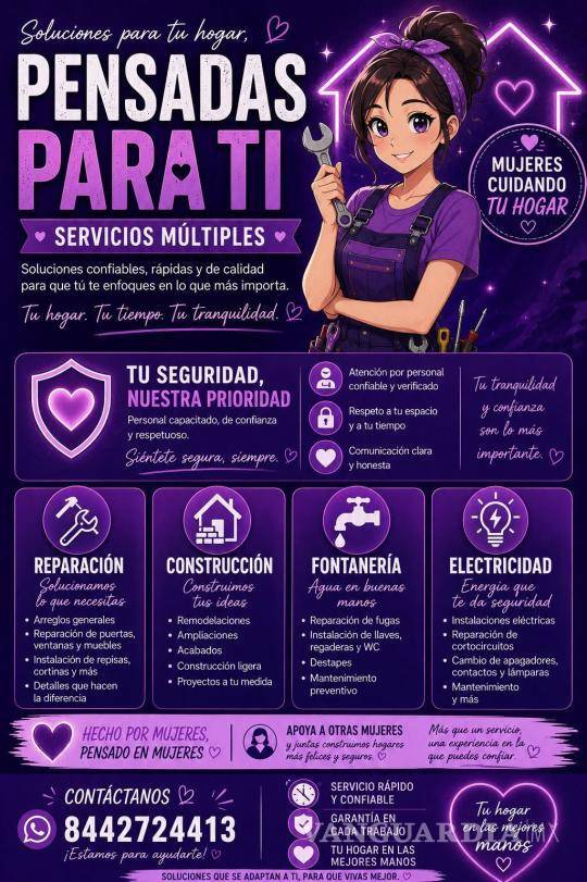 $!La iniciativa busca ofrecer reparaciones y servicios para el hogar realizados por mujeres.