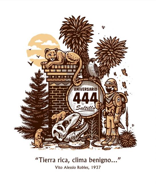 $!Para el 444 Aniversario de Saltillo creó esta ilustración que destaca el patrimonio natural del municipio.