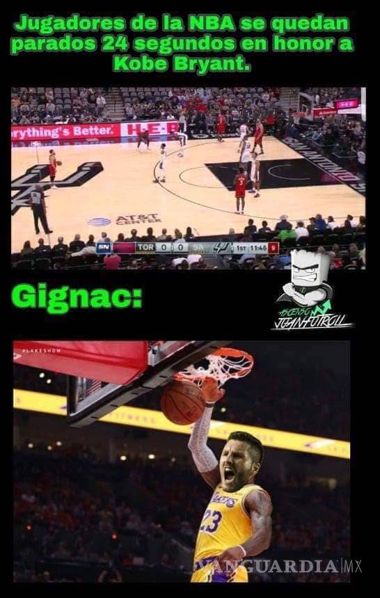 $!Juego de Raptors y Spurs se detiene en homenaje a Kobe y en redes se burlan de Tigres