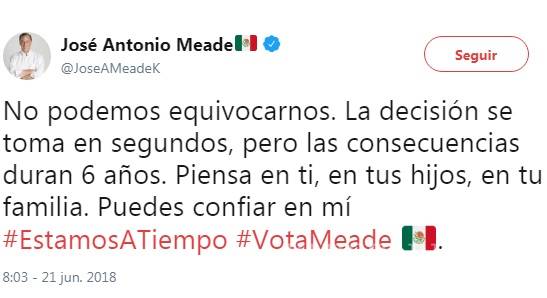 $!Meade advierte, consecuencias del voto duran seis años