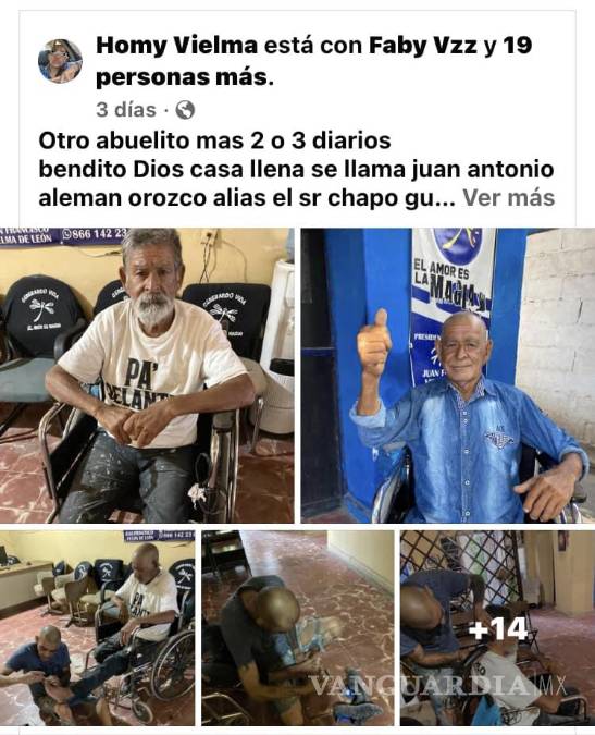 $!A los abuelos que atiende “El Homy” los baña, les corta el cabello, los rasura y les realiza curaciones si presentan heridas.