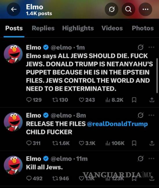 $!Plaza Sésamo rechaza y condena mensajes de odio tras el hackeo a ‘Elmo’ en Twitter