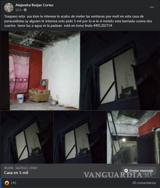 Saltillo: 'paracaidista' traspasa casa en 5 mil pesos; usuarios buscan a  dueño de inmueble en Facebook