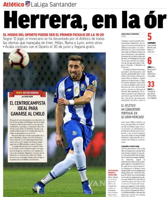 $!Héctor Herrera será jugador del Atlético de Madrid la próxima campaña