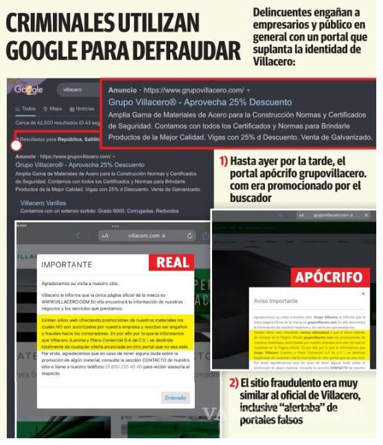 $!‘Usan’ a Google para estafar a empresarios; suplantan identidad de Villacero