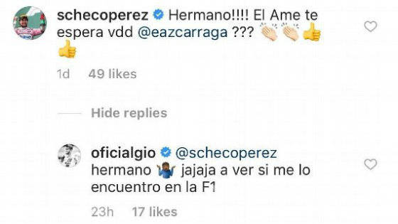 $!¿Gio al América?...'Checo' Pérez le pide a Emilio Azcárraga que lo contrate