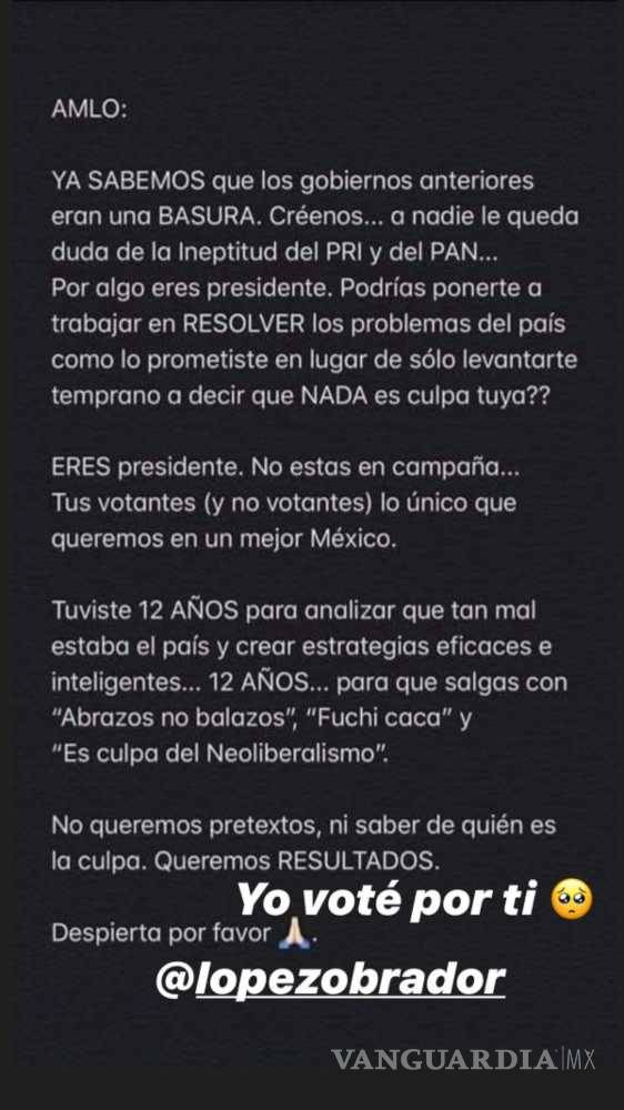 $!Lizbeth Rodríguez exige a AMLO que deje los pretextos: ‘Podrías ponerte a trabajar’
