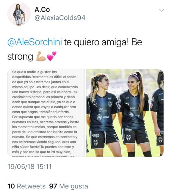$!La coahuilense Alejandra Sorchini ya no jugaría con Rayadas de Monterrey