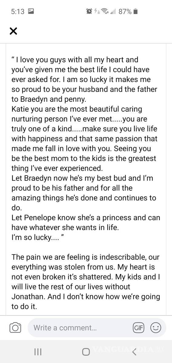 $!“Los amo y me han dado la mejor vida”, la carta de una víctima de COVID-19 a esposa e hijos