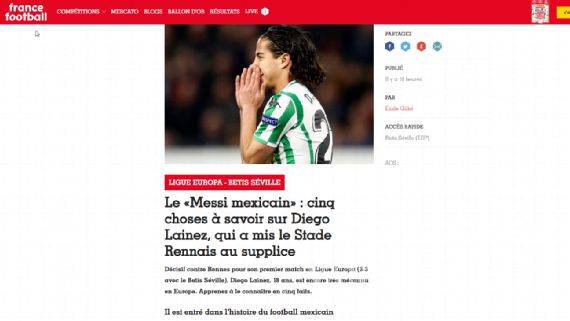 $!Lainez ya es llamado el 'Messi Mexicano' ¡hasta en Europa!
