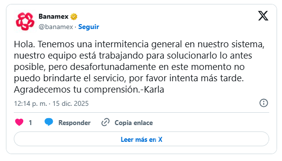 $!Usuarios reportan caída masiva de Banamex en toda la República... y en plena quincena
