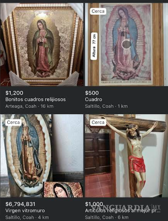 $!Saltillenses venden ‘merch’ de la Virgen de Guadalupe hasta en 7 mil pesos en Facebook