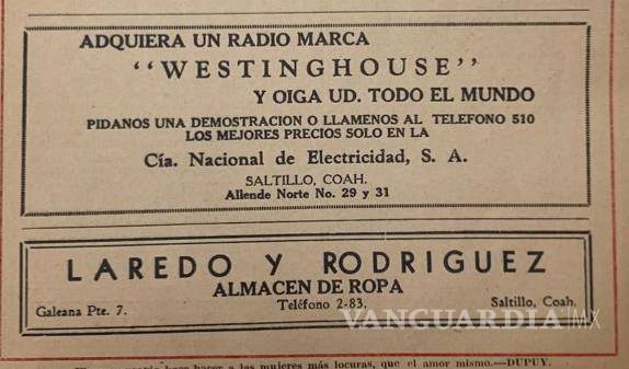 $!Los anuncios de textiles, farmacias y ferreterías revelan la vida económica de la ciudad en los años treinta.