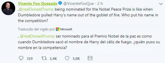 $!Compara Vicente Fox a Donald Trump con Harry Potter
