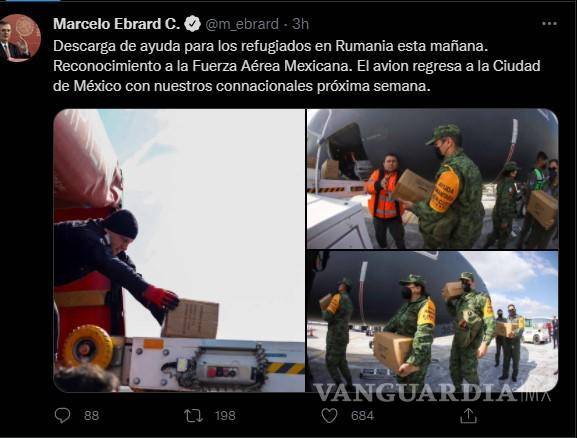 $!Segundo avión de la Fuerza Aérea Mexicana llegó a Rumania; llevan víveres para refugiados