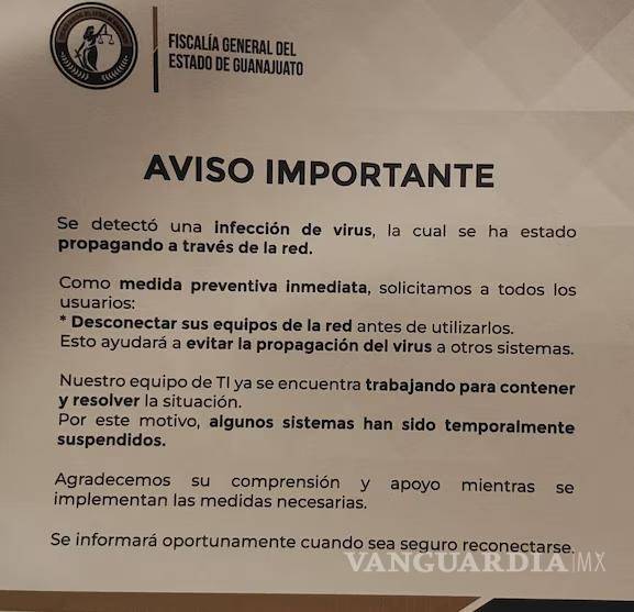 $!Ciberataque a Fiscalía de Guanajuato: filtran 70 GB de información y abren investigación