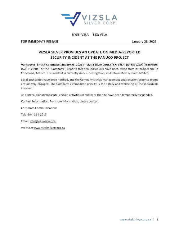 $!Vizsla Silver suspende operaciones en proyecto Pánuco tras secuestro de 10 trabajadores en Concordia, Sinaloa