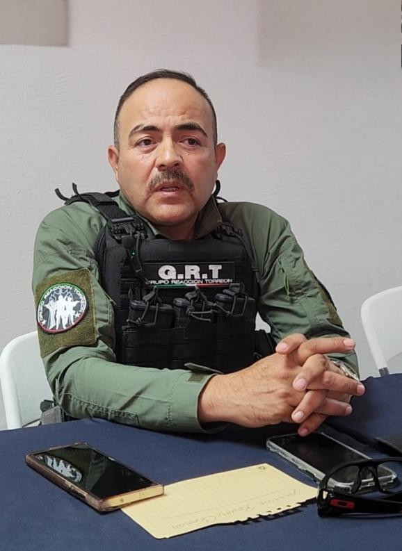 $!Jorge Alberto Galván es el director del Grupo de Reacción Torreón (GRT) de la Policía Municipal.