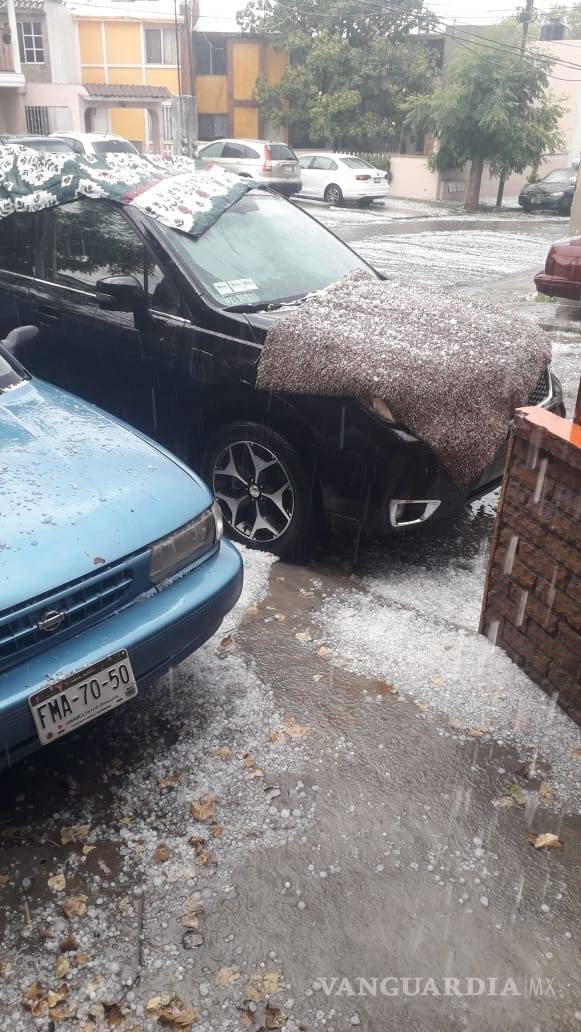 $!Sorprende fuerte granizada en algunas zonas de Saltillo