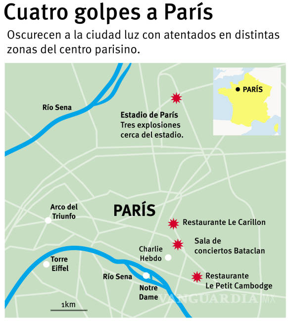 $!Suman 149 muertos tras ola de ataques en París