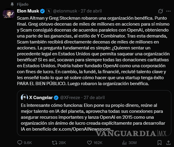 $!La jueza Yvonne Gonzalez Rogers amonestó a Musk por esta publicación en sus redes sociales en X.