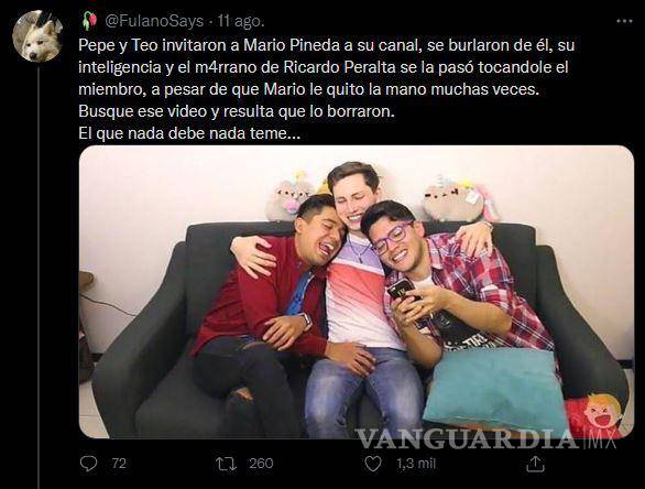 $!‘Me bajaron el pantalón’... Mario Pineda acusa a Pepe y Teo de acoso sexual y piden cancelarlos (video)