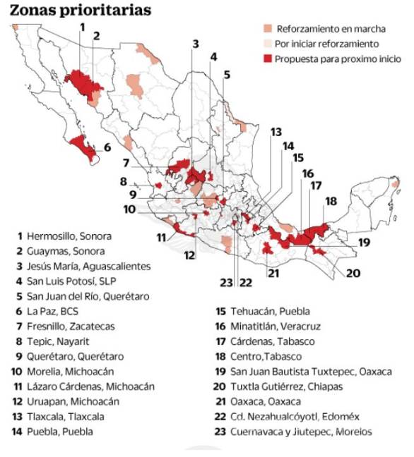 $!Aumentan de 21 a 45 las zonas más violentas de México: Durazo