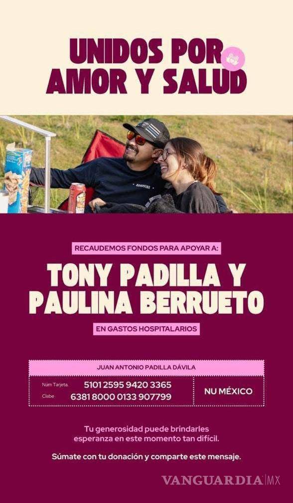$!Cartel de la colecta con los datos de la cuenta donde se reciben las donaciones para Tony y Paulina.
