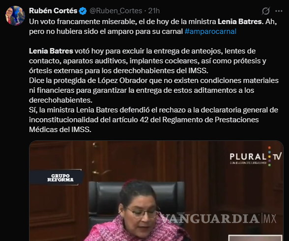 $!Lenia Batres Guadarrama vota contra dar dispositivos médicos a menores del IMSS y desata polémica