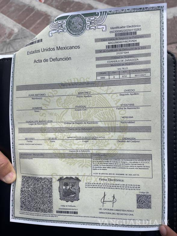 $!El acta de defunción y el testamento presentan fechas que generan inconsistencias legales en el caso.