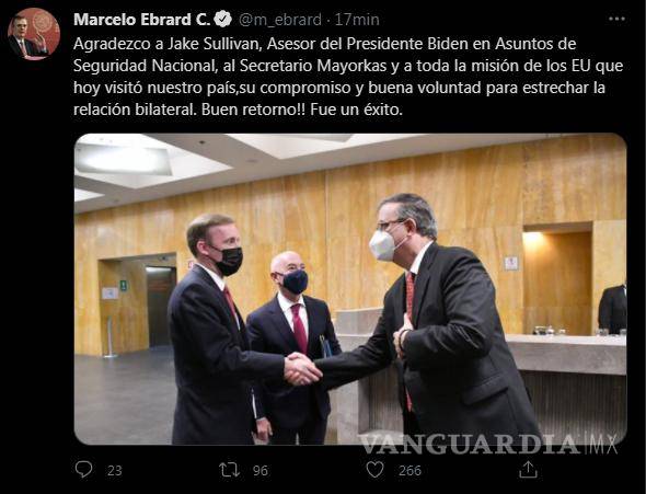 $!Migración y seguridad, los temas de la reunión del canciller Marcelo Ebrard con funcionarios de EU