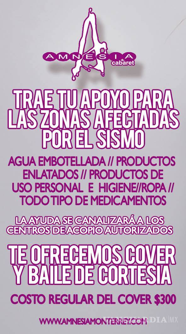 $!'Table dance' de Monterrey es un exitoso centro de acopio para damnificados del sismo