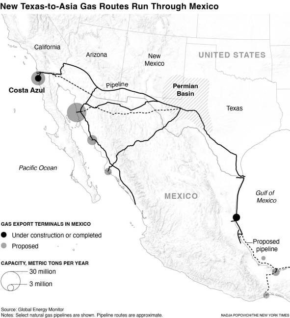 $!El año que viene, el gas natural estadounidense comenzará a fluir a través de México hasta una importante terminal de exportación en el Pacífico.
