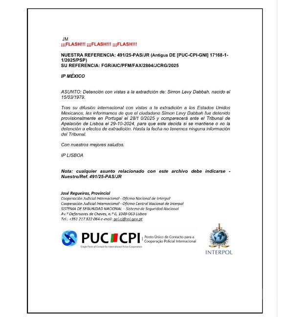 $!Simón Levy: Fiscalía de CDMX confirma que exfuncionario está sujeto a medidas en Portugal