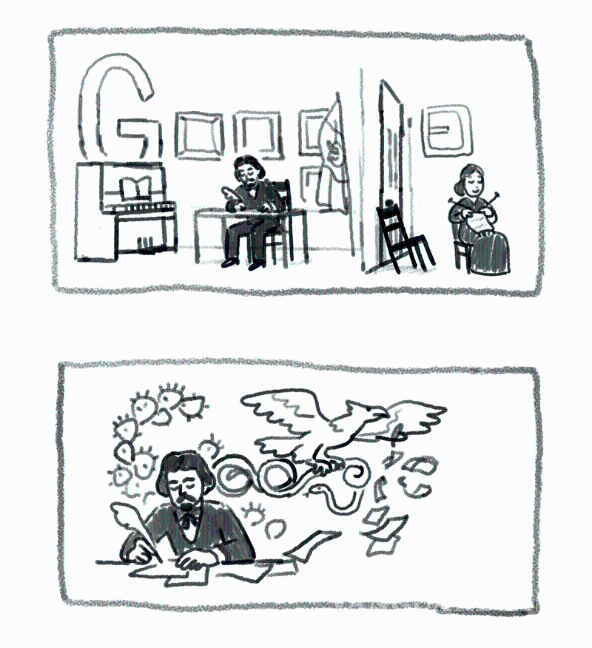 Google conmemora a Francisco González Bocanegra, autor el Himno Nacional Mexicano con doodle