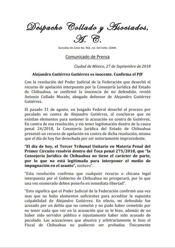 $!Abogado de Alejandro Gutiérrez confirma su inocencia