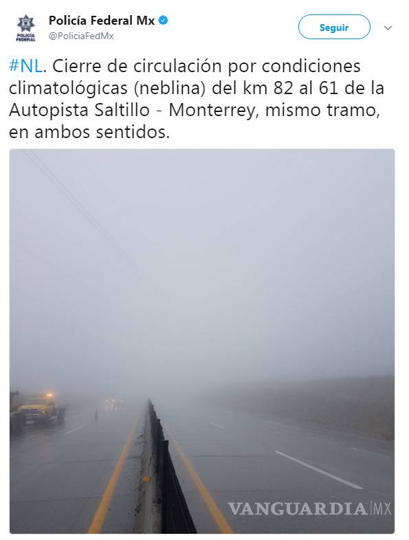 $!Accidentes y neblina nuevamente causan caos en carreteras de Saltillo a Monterrey