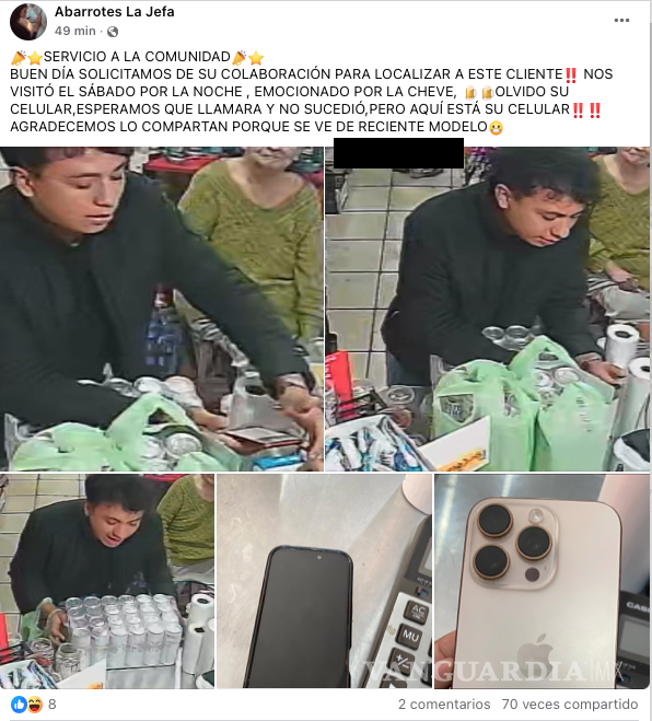 $!Abarrotes “La Jefa” buscaba devolver el teléfono olvidado, pero también está ayudando a esclarecer posibles fraudes vinculados con este joven.