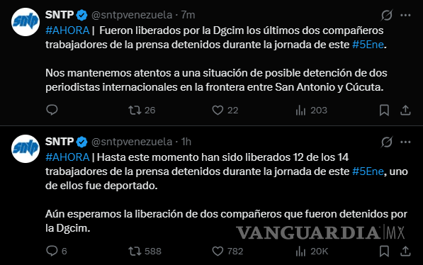$!Sindicato en Venezuela denunció la captura de 14 periodistas durante sesión de Asamblea Nacional