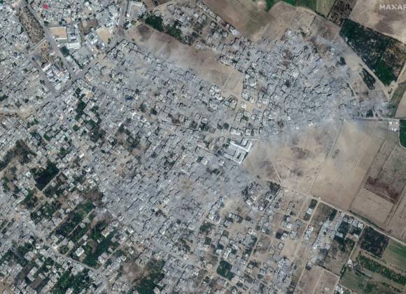 Así se ve la Franja de Gaza desde el espacio, luce como un terreno baldío
