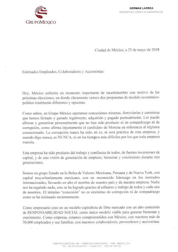 $!López Obrador calificó al empresario Germán Larrea como 'traficante de influencias'